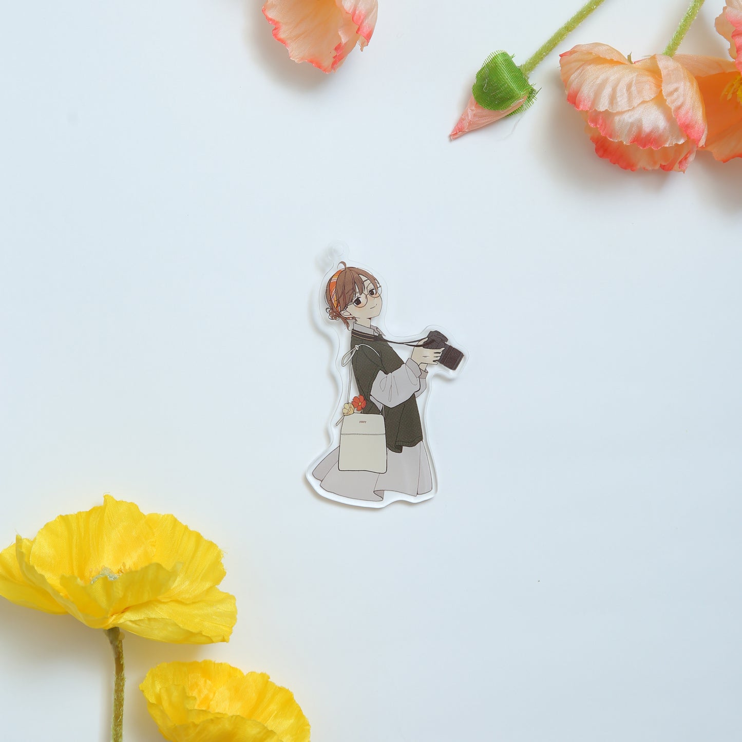 「anoco no nichijou」アクリルキーホルダー付きスクエアトート