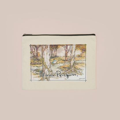 花ペンギン-秘密の釣り場フラットポーチ-