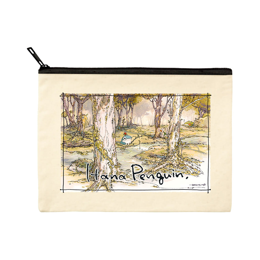 花ペンギン-秘密の釣り場フラットポーチ-