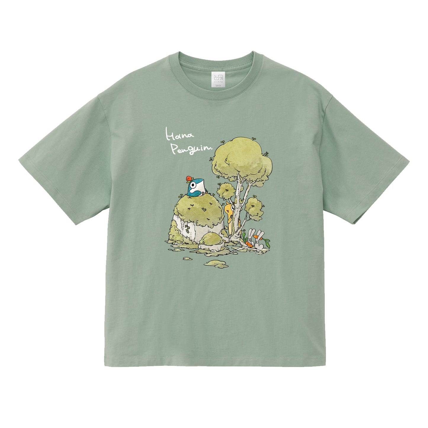 花ペンギン-のんびりTシャツ-