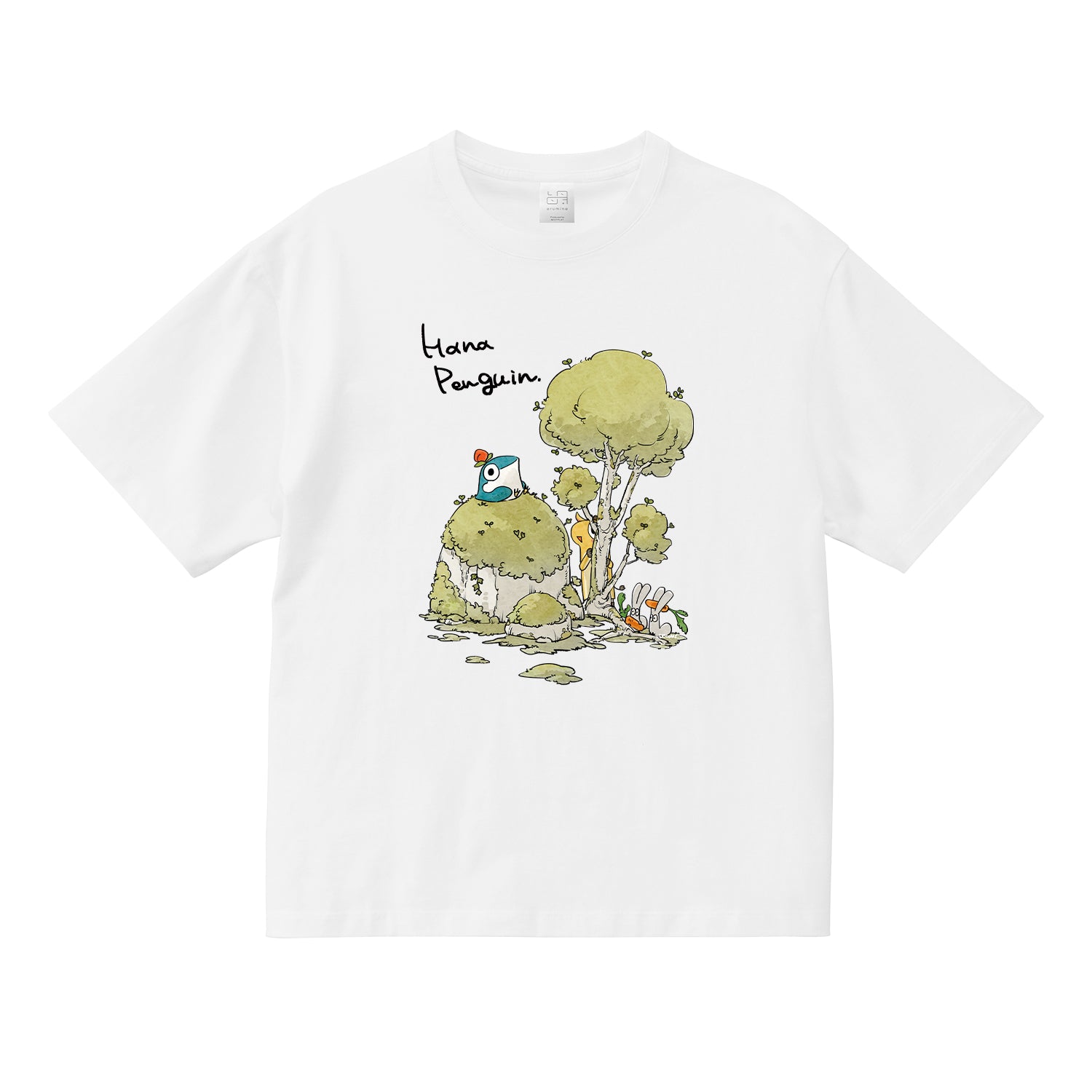 花ペンギン-のんびりTシャツ-