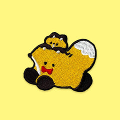 狐狐刺繍ワッペン（赤）