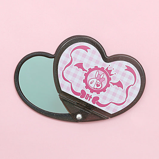 ラメ入りスライドハートミラー