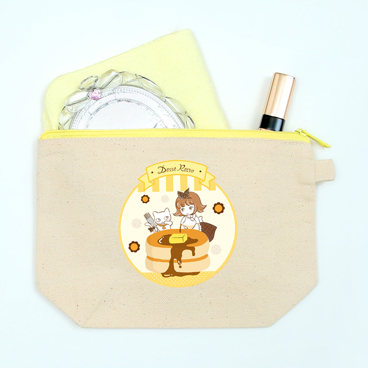 【Desse Retro】リボンねこの舟形ポーチ