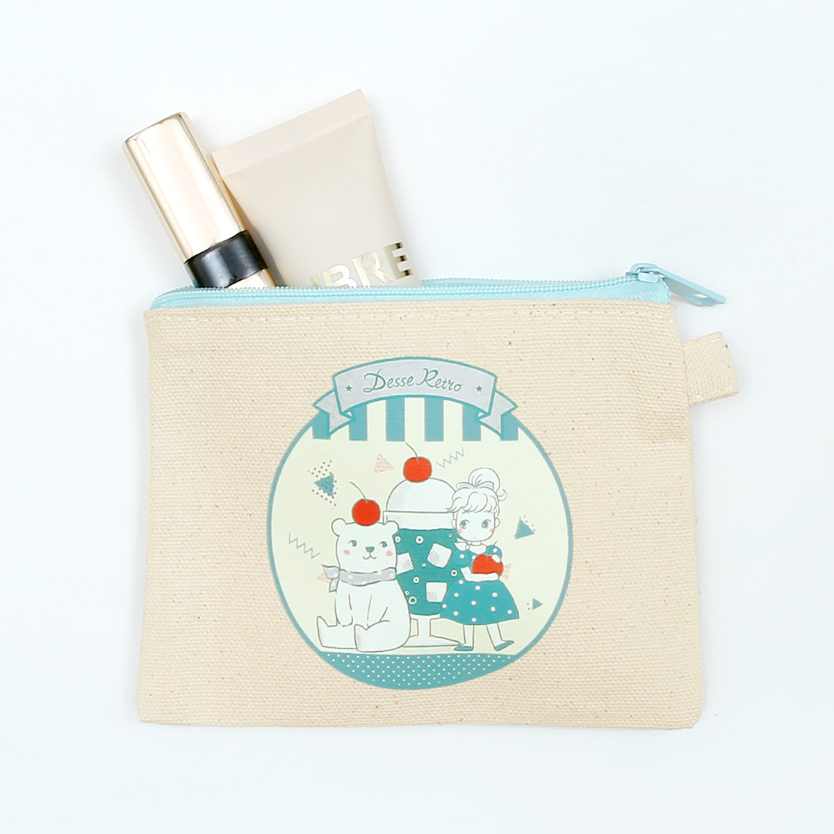 【Desse Retro】シロクマのフラットポーチ