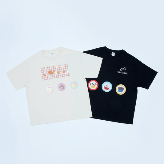 まんまるコーギーと食パンTシャツ