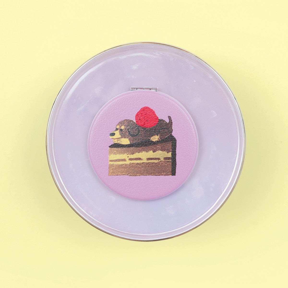 チョコケーキいぬのコンパクトミラー
