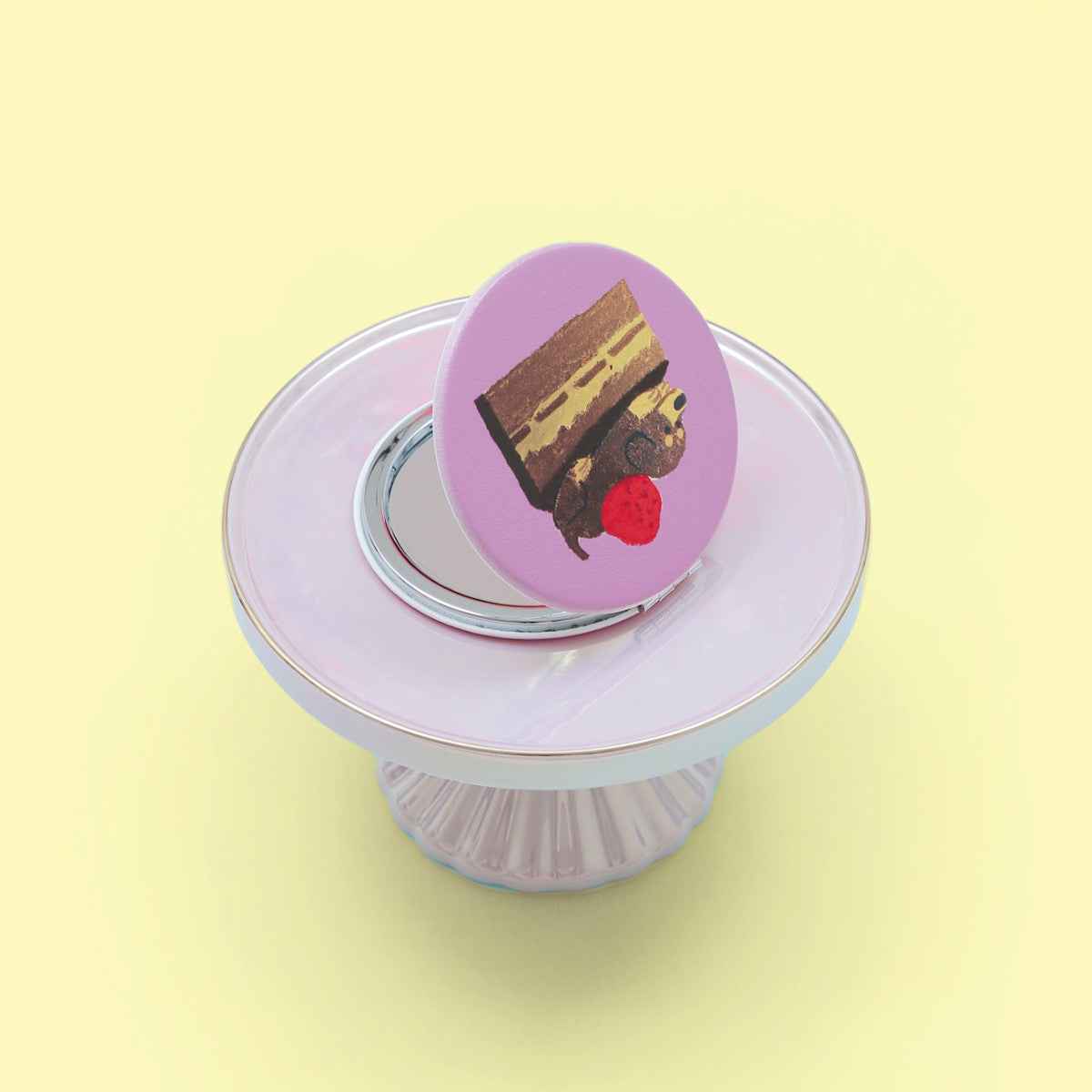チョコケーキいぬのコンパクトミラー