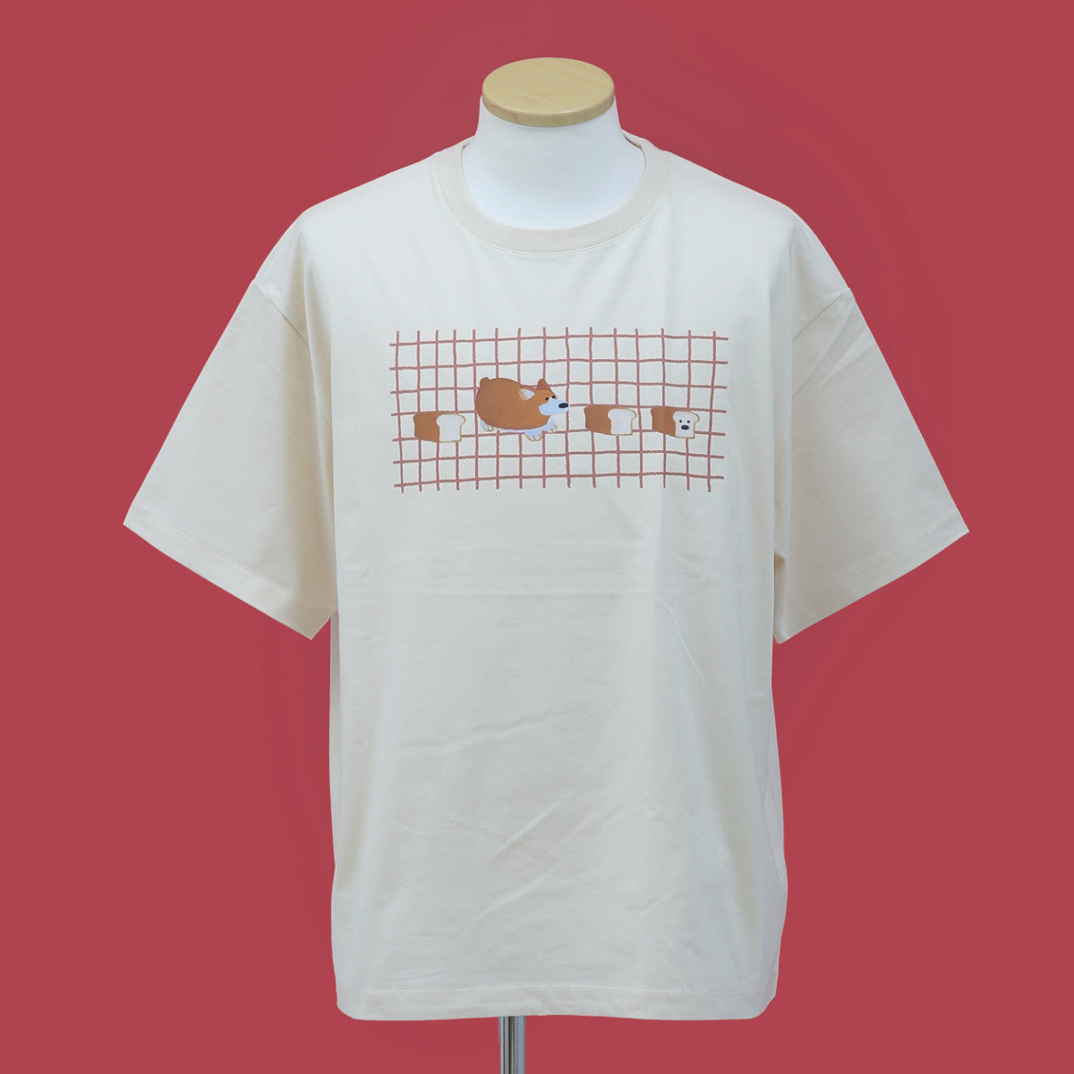 まんまるコーギーと食パンTシャツ