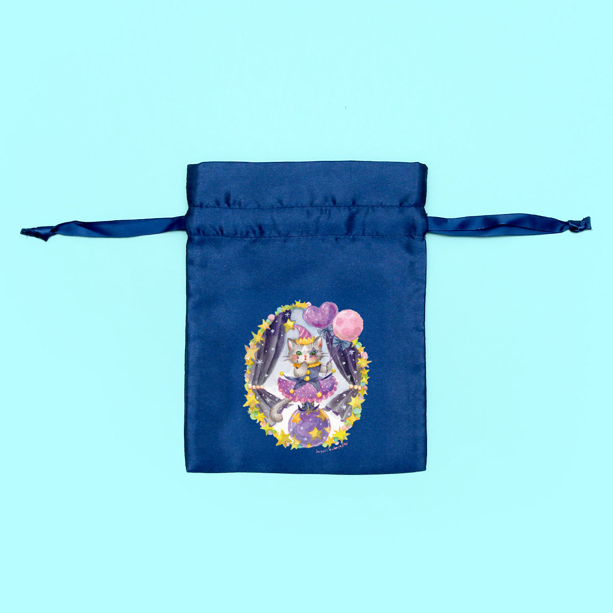 きらきら夜のねこちゃんきんちゃく