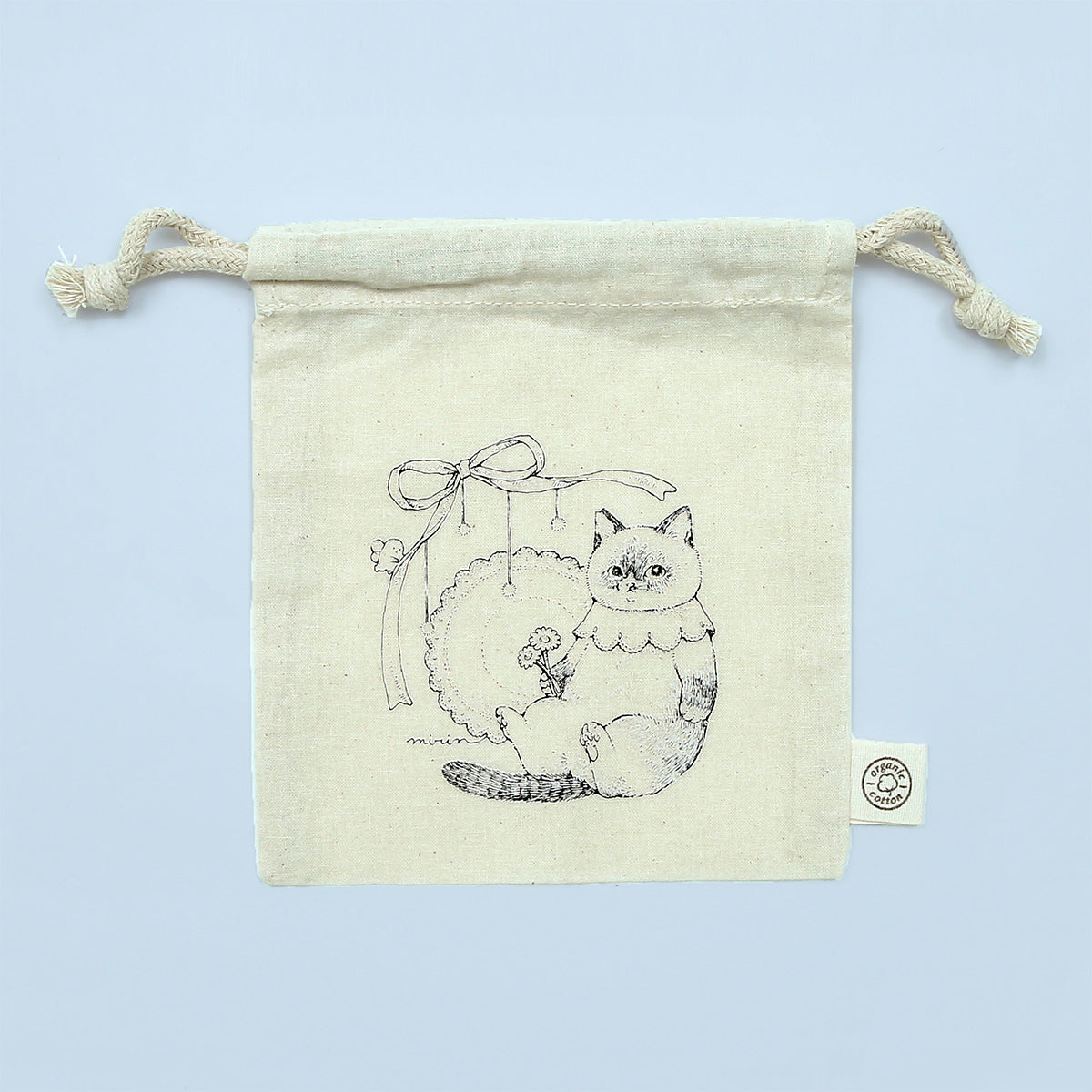 コットン巾着ポーチ