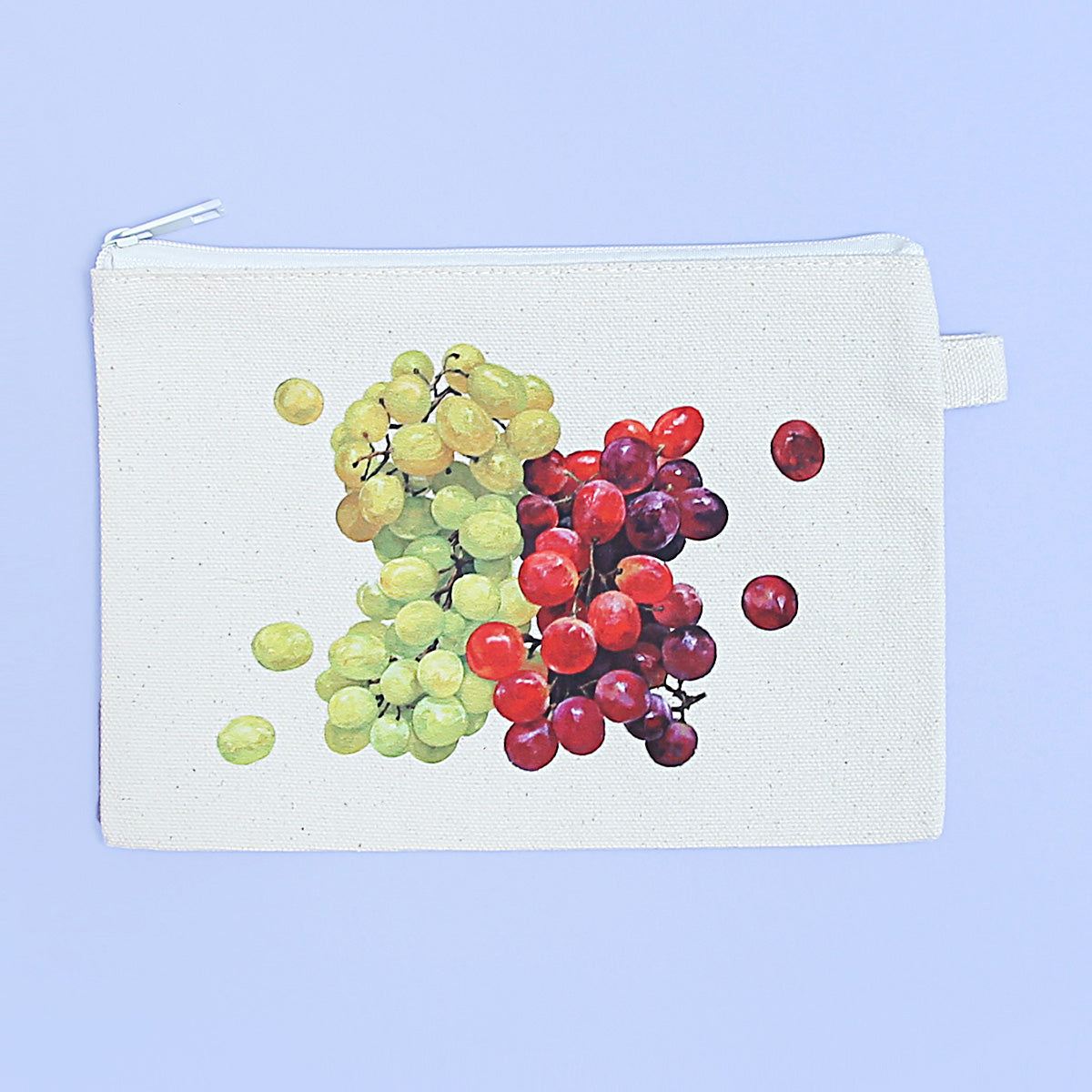 カラーファスナーフラットポーチ（とある日のぶどう）