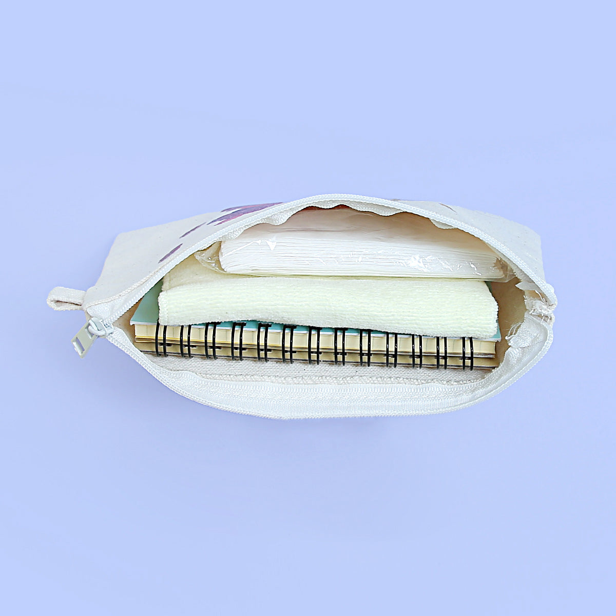 カラーファスナーフラットポーチ（とある日のぶどう）