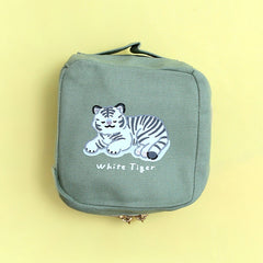 スクエアポーチS（ホワイトタイガー）